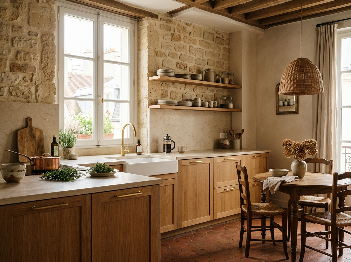 Cuisine rendue après travaux, échantillon